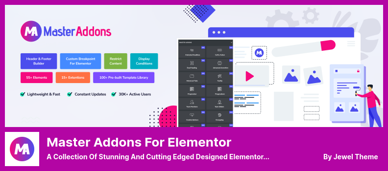 Master Addons for Elementor Plugin - a Collection of Stunning and Cutting Edged Designed Elementor Addons
