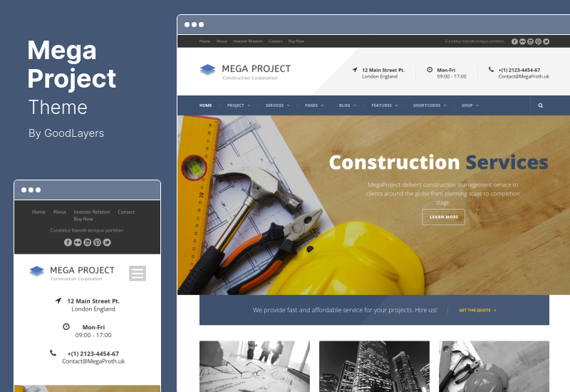 Mega Project Theme - Construction WordPress Theme