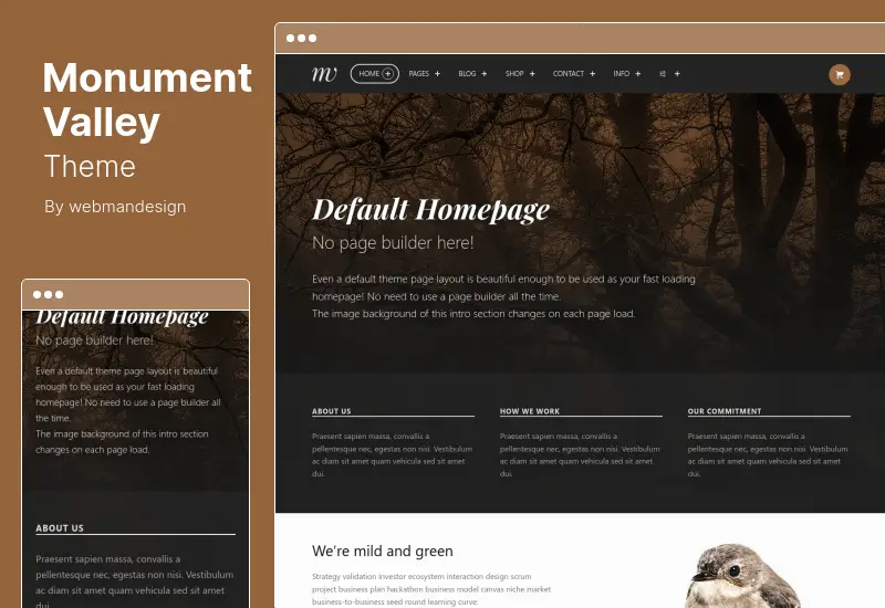 Monument Valley Theme - Accessible WooCommerce  Business Masterpiece