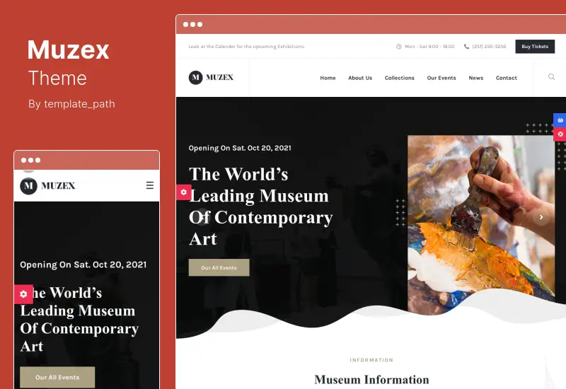 Muzex Theme - Museum WordPress Theme  RTL