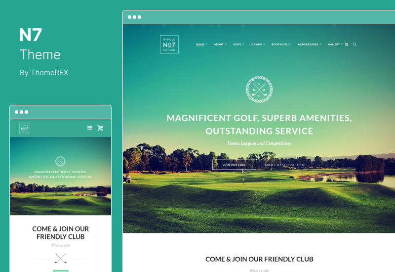 N7 Theme - Golf Club  Course Sports  Events WordPress Theme