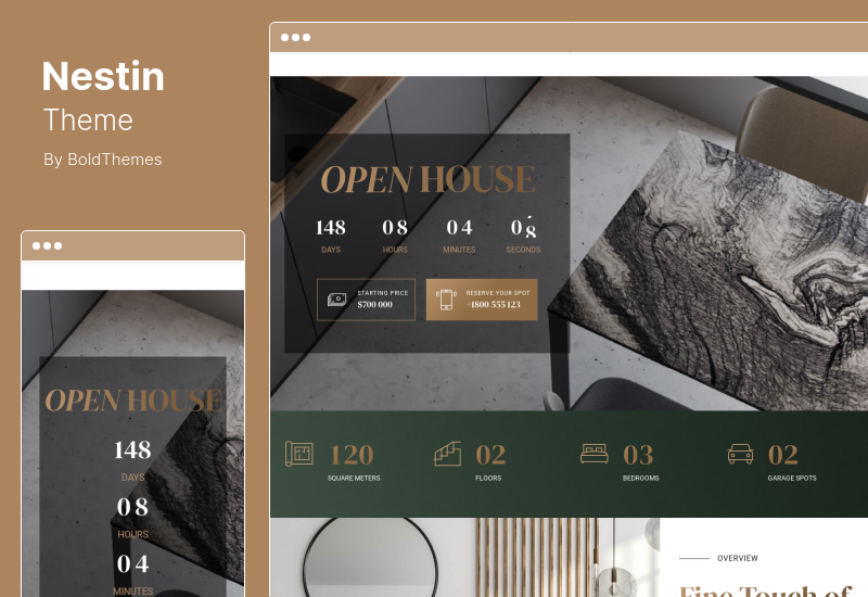 Nestin Theme - Real Estate Single Property WordPress Theme