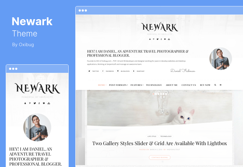 Newark Theme - Writing Personal Blog WordPress Theme