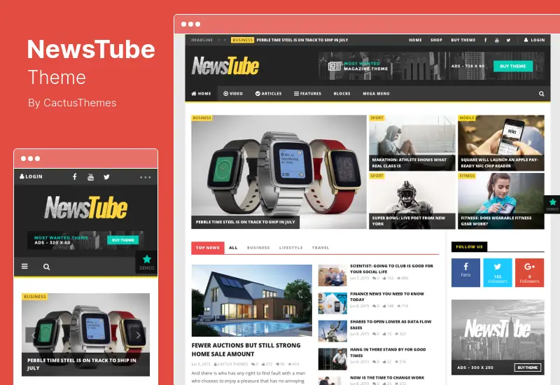 NewsTube Theme - Magazine Blog  Video