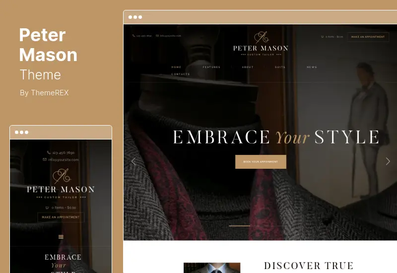 Peter Mason Theme - Custom Tailoring Clothing Store WordPress Theme