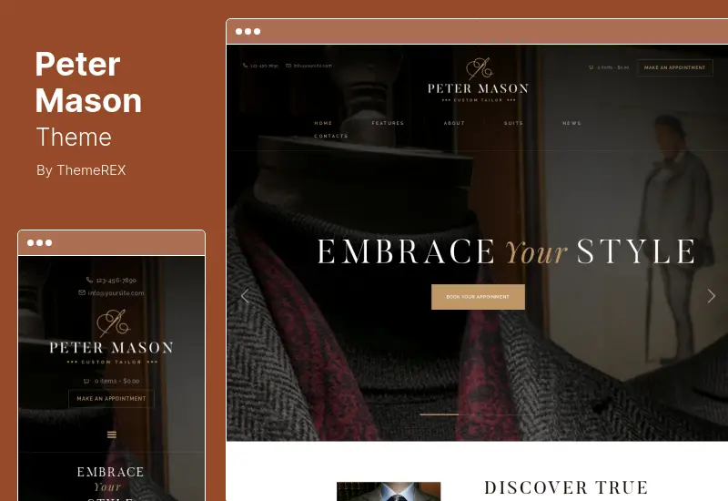 Peter Mason Theme - Custom Tailoring Clothing Store WordPress Theme