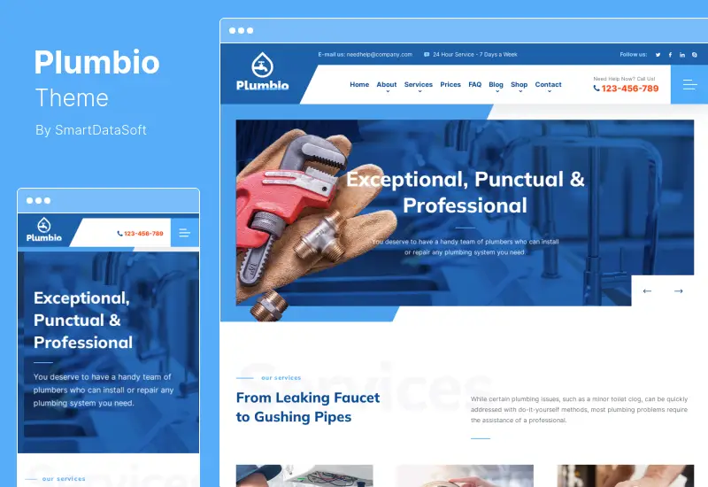 Plumbio Theme - Plumbing Services WordPress Theme