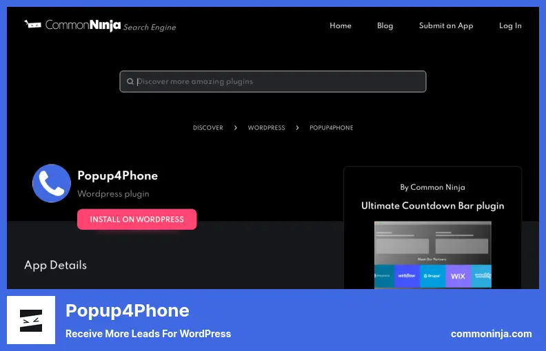Popup4Phone Plugin - Receive More Leads For WordPress