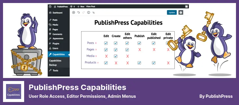 PublishPress Capabilities Plugin - User Role Access, Editor Permissions, Admin Menus