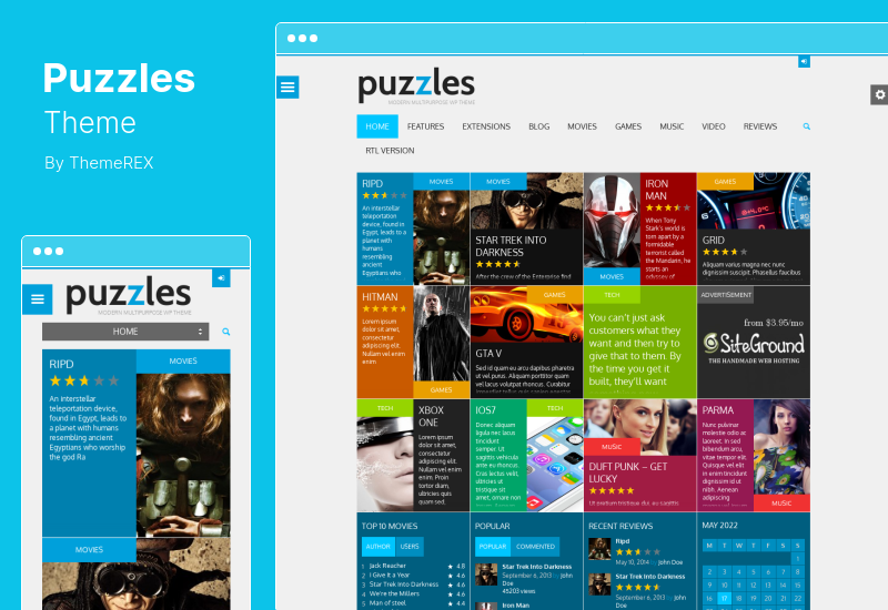 Puzzles Theme - WP Magazine   Review with Store WordPress Theme  RTL