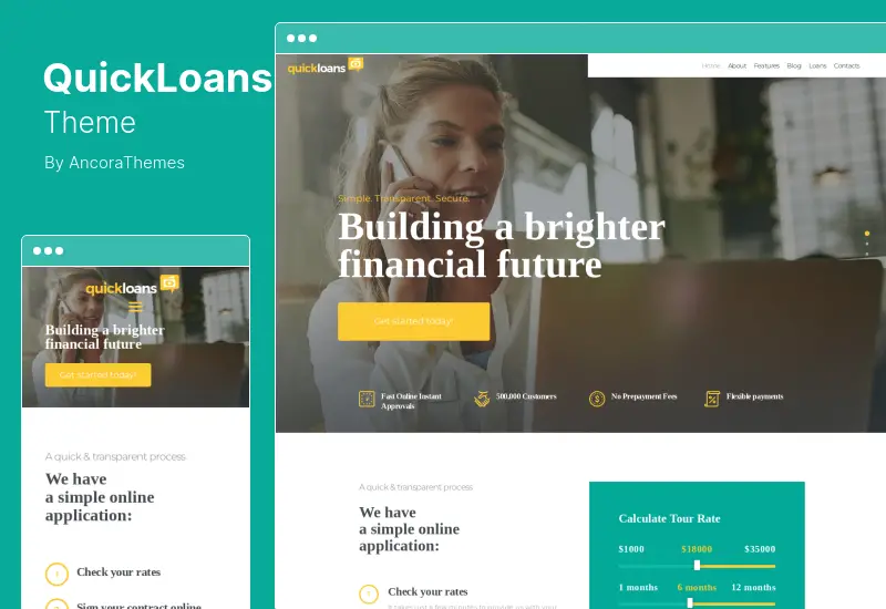 QuickLoans Theme - Loan Company  Banking Business WordPress Theme