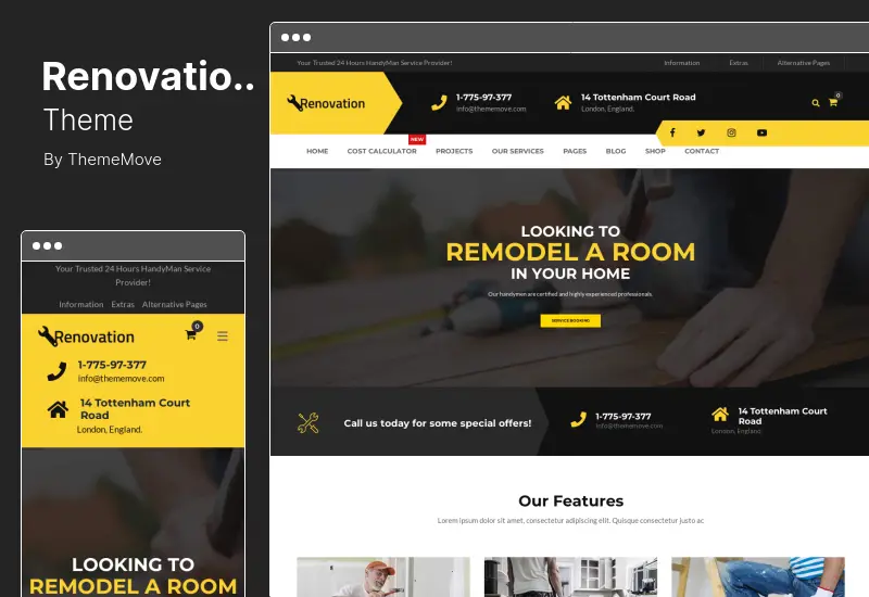 Renovation Theme - Repair Service, Home Maintenance Elementor WordPress Theme