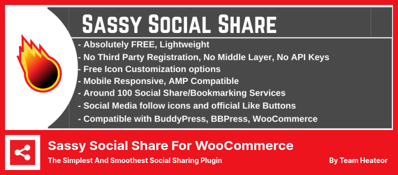 Sassy Social Share For WooCommerce Plugin - The Simplest and Smoothest Social Sharing Plugin