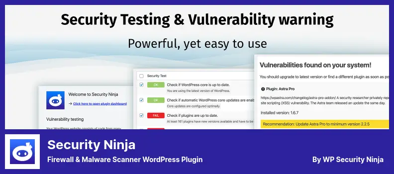 Security Ninja Plugin - Firewall & Malware Scanner WordPress Plugin