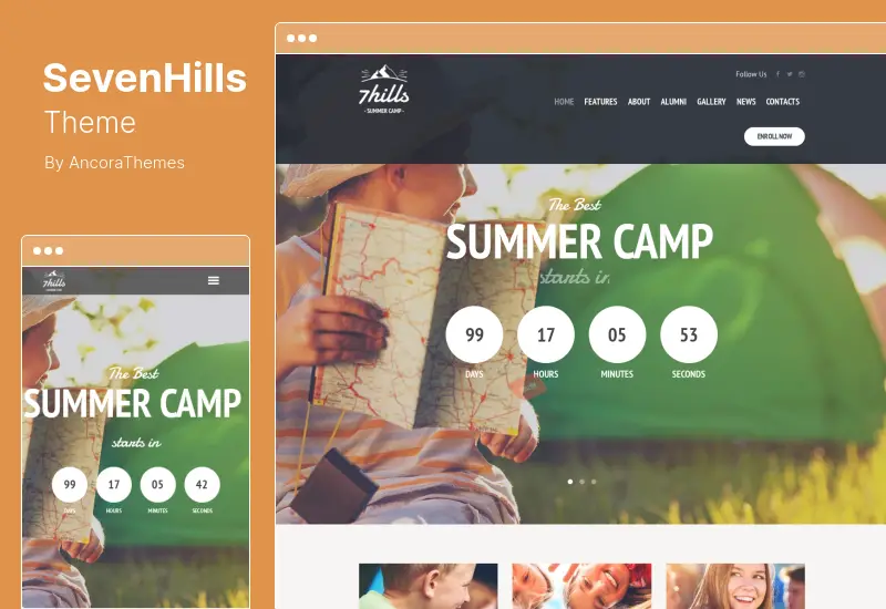 SevenHills Theme - Hiking Summer Camp Children WordPress Theme