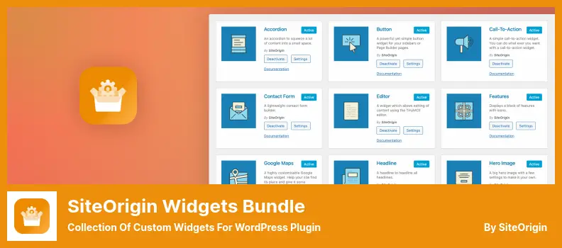 SiteOrigin Widgets Bundle Plugin - Collection of Custom Widgets For WordPress Plugin