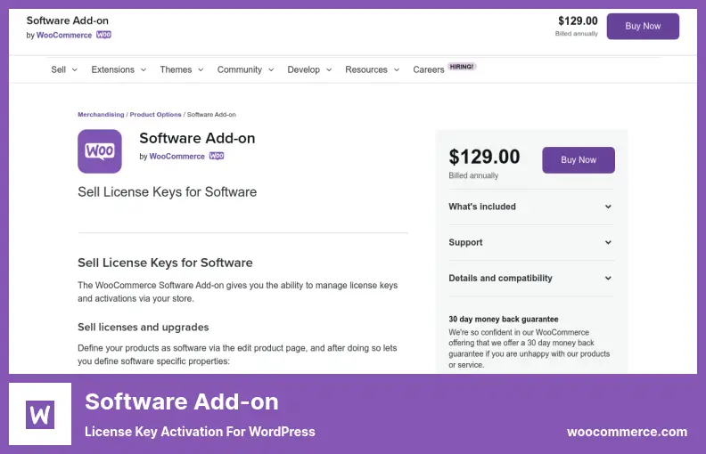 Software Add-on Plugin - License Key Activation For WordPress