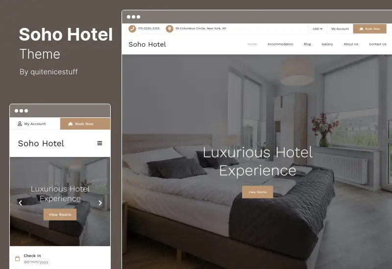 Soho Hotel Theme - Hotel Booking Calendar WordPress theme