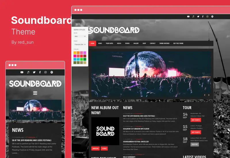 Soundboard Theme - a Premium Responsive Music WordPress Theme