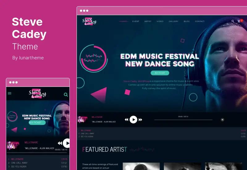 Steve Cadey Theme - WordPress Music Theme For Musicians, DJs, Bands Solo Artists
