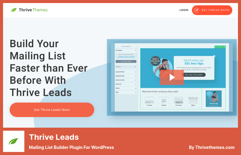 Thrive Leads Plugin - Mailing List Builder Plugin For WordPress