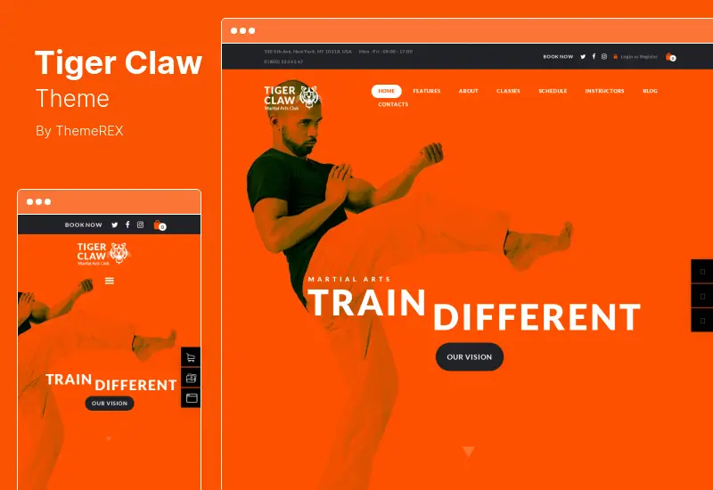 Tiger Claw Theme - Martial Arts School Fitness Center WordPress Theme
