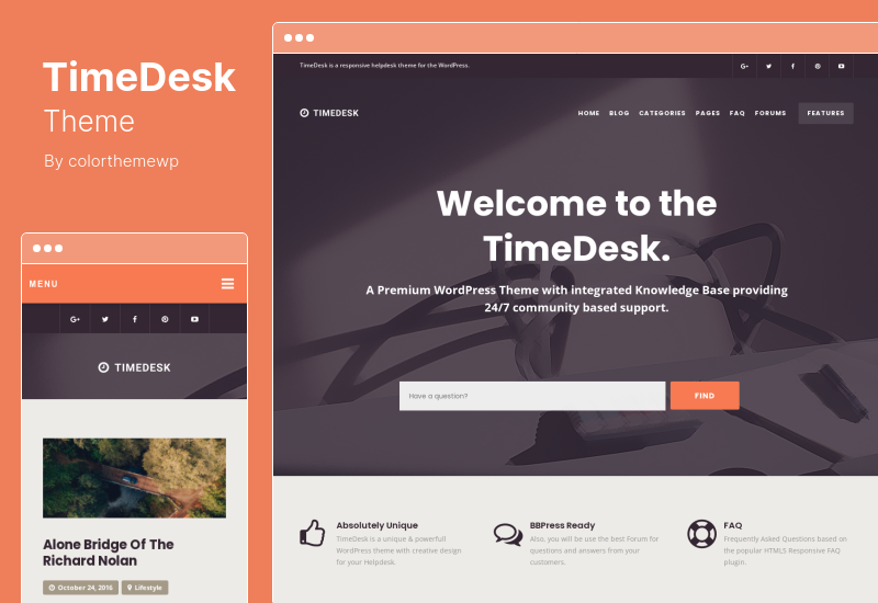 TimeDesk Theme - Responsive Knowledge Base FAQ WordPress Theme