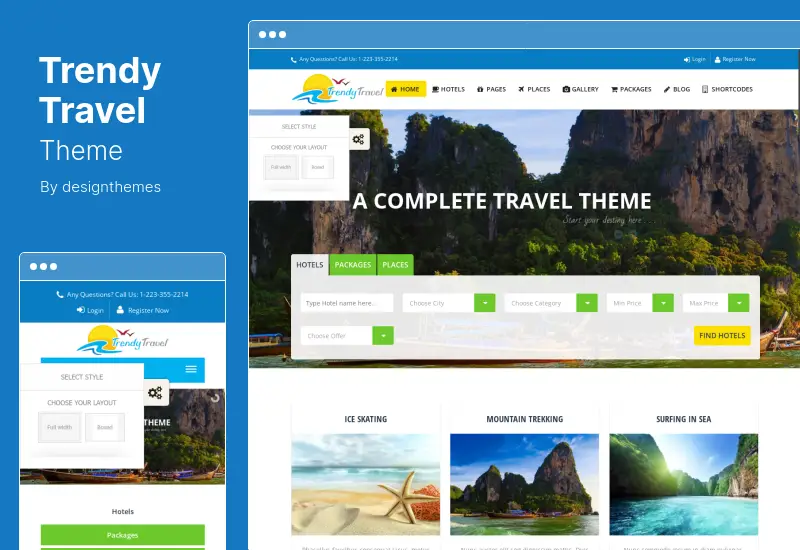 Trendy Travel Theme - Tourism & Travel WordPress Theme