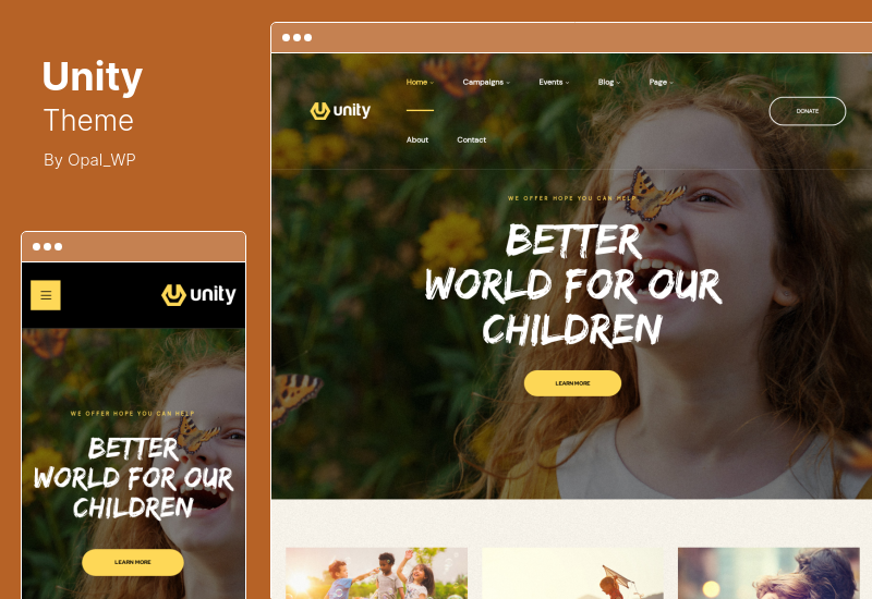 Unity Theme - WordPress Crowdfunding Theme