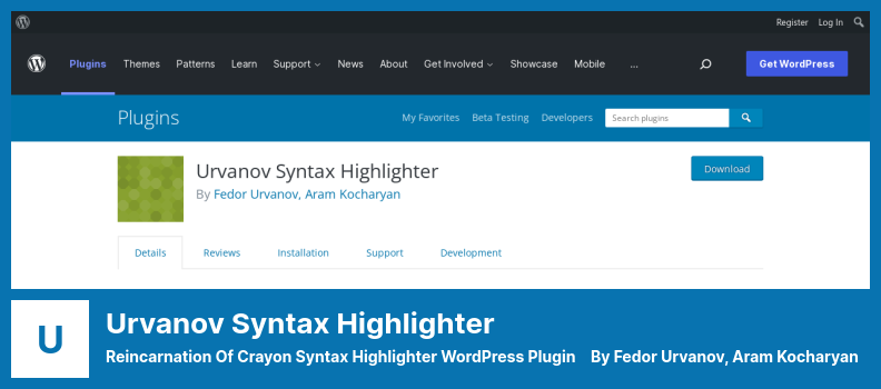 Urvanov Syntax Highlighter Plugin - Reincarnation of Crayon Syntax Highlighter WordPress Plugin