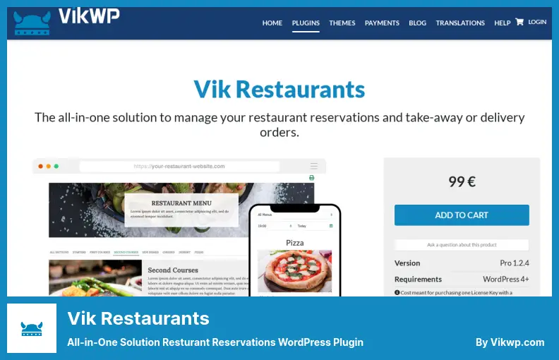 Vik Restaurants Plugin - All-in-One Solution Resturant Reservations WordPress Plugin