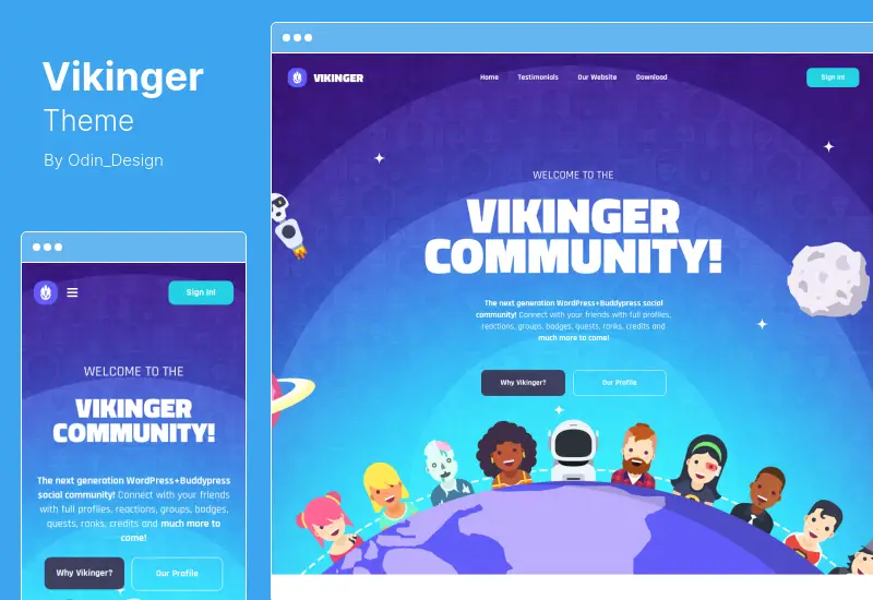 Vikinger Theme - BuddyPress GamiPress Social Community WordPress Theme