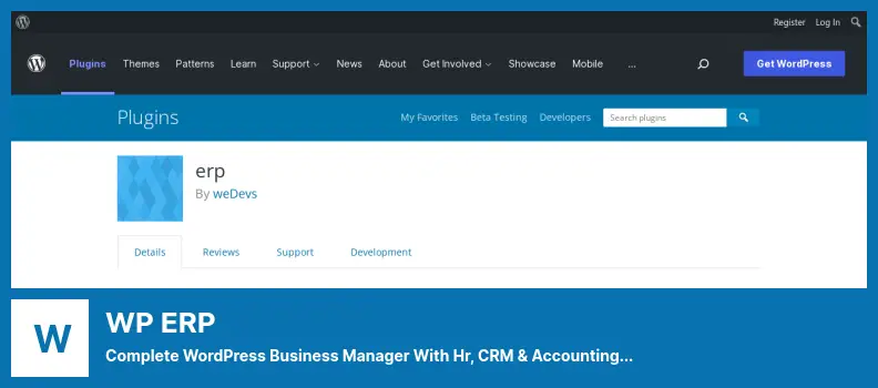 WP ERP Plugin - Complete WordPress Business Manager With Hr, CRM & Accounting Systems for Small Businesses