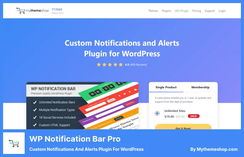 WP Notification Bar Pro Plugin - Custom Notifications and Alerts Plugin for WordPress