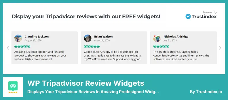 WP Tripadvisor Review Widgets Plugin - Displays Your Tripadvisor Reviews in Amazing Predesigned Widgets