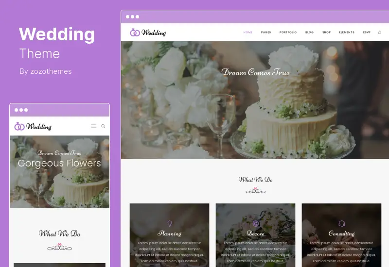 Wedding Theme - Engagement  Marriage Planner WordPress Theme