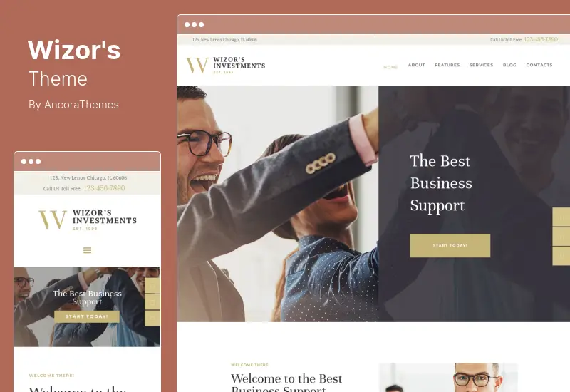 Wizor's Theme - Investments  Business Consulting Insurance WordPress Theme