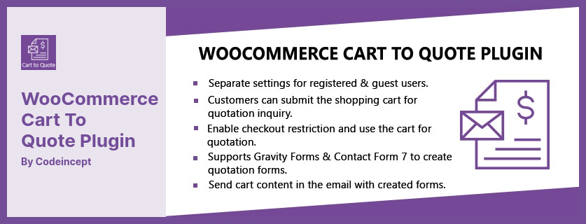 WooCommerce Cart To Quote Plugin - Allows Store Owners to Enable Quotation Inquiry