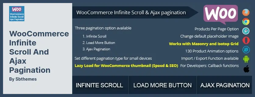 WooCommerce Infinite Scroll and Ajax Pagination Plugin - Easily Convert Default Product Pagination Into Infinite Scroll or Ajax Pagination