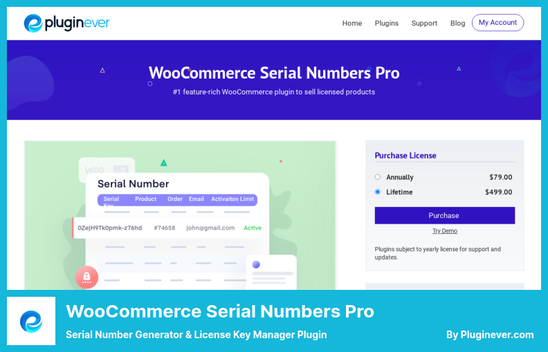 WooCommerce Serial Numbers Pro Plugin - Serial Number Generator & License Key Manager Plugin