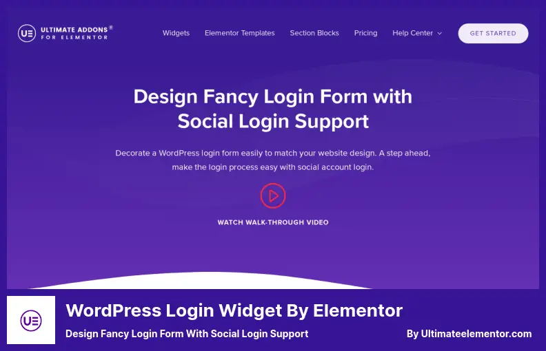 WordPress Login Widget by Elementor Plugin - Design Fancy Login Form with Social Login Support