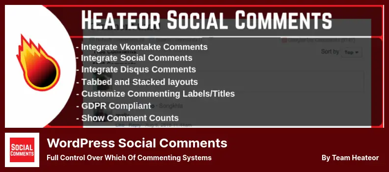 WordPress Social Comments Plugin - Full Control Over Which Of Commenting Systems