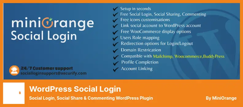 WordPress Social Login Plugin - Social Login, Social Share & Commenting WordPress Plugin