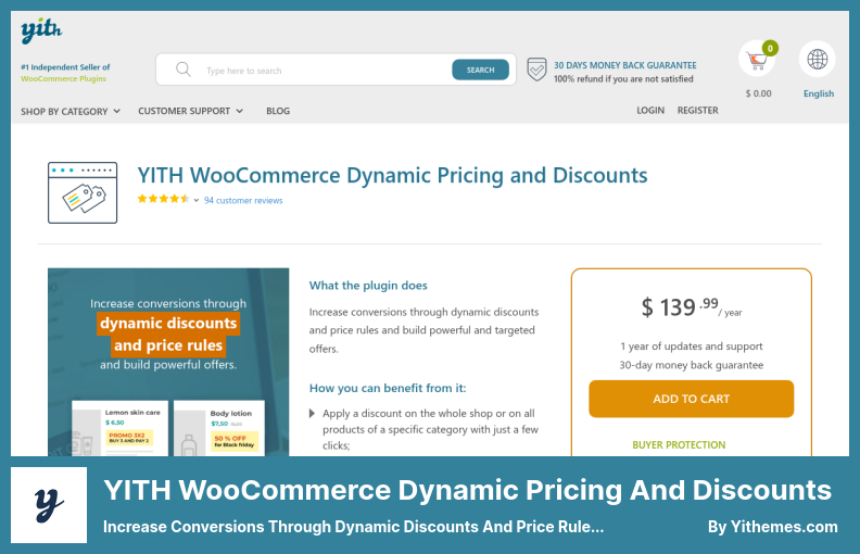 YITH WooCommerce Dynamic Pricing and Discounts Plugin - Increase Conversions Through Dynamic Discounts and Price Rules to Build Powerful and Targeted Offers