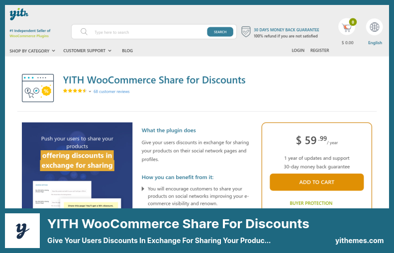YITH WooCommerce Share for Discounts Plugin - Give Your Users Discounts in Exchange for Sharing Your Products On Their Social Network Profiles