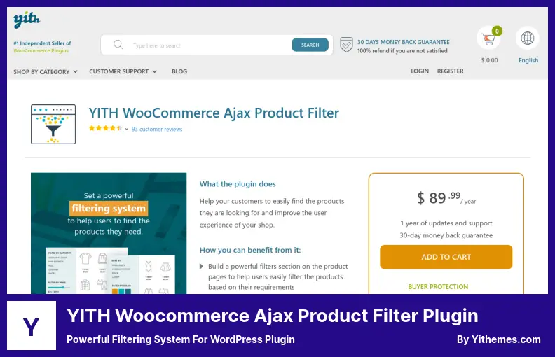 YITH Woocommerce Ajax Product Filter  Plugin - Powerful Filtering System For WordPress Plugin