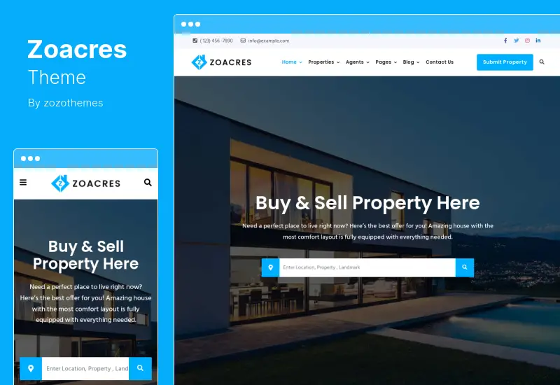 Zoacres Theme - Real Estate WordPress Theme