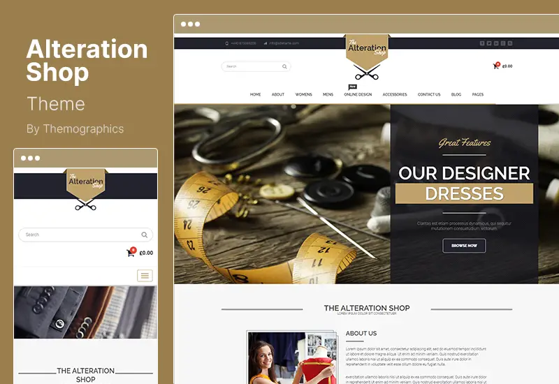 Alteration Shop Theme - WordPress WooCommerce Theme for Tailors