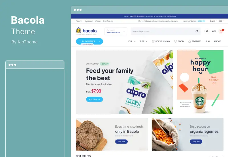 Bacola Theme - Grocery Store Food eCommerce Theme