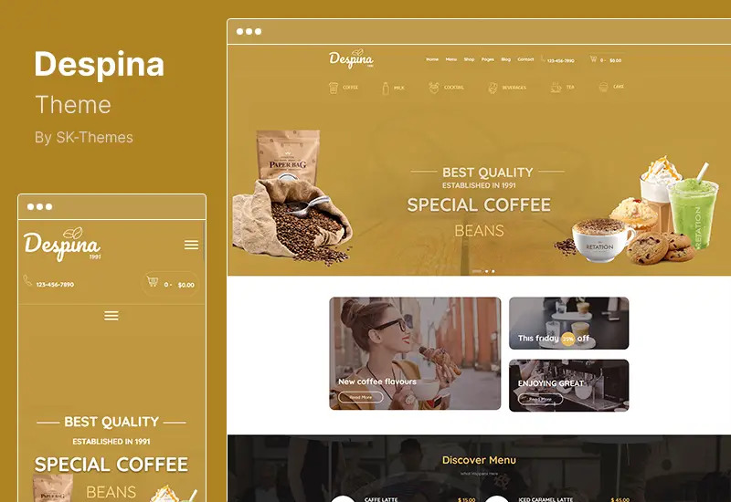 Despina Theme - Cafes & Coffee Shops WordPress Theme